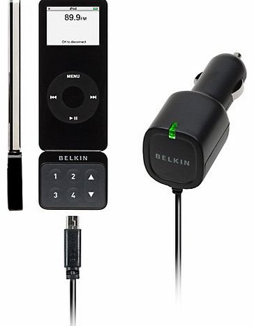Belkin TuneFM for iPod nano - IPod FM transmitter - black [compatabile with the Nano 1G and 3G]